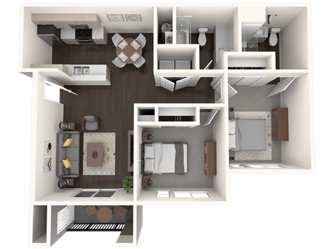 The Tides at Willow Pointe Apartments 2 Bedroom Floor Plan